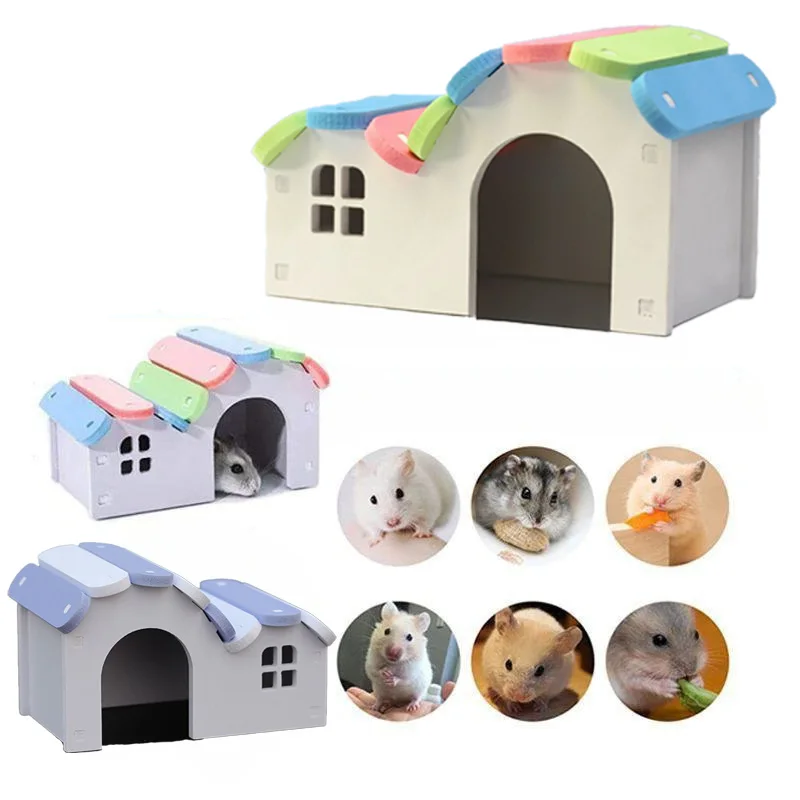 Rundes Hamsterhaus, DIY-Holz-Rennvorlauf, Regenbogenbrücke, geeignet – Bild 6