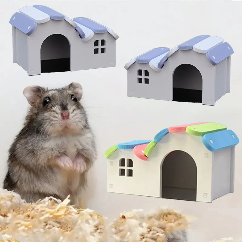 Rundes Hamsterhaus, DIY-Holz-Rennvorlauf, Regenbogenbrücke, geeignet für Kleintier-Lebensraum