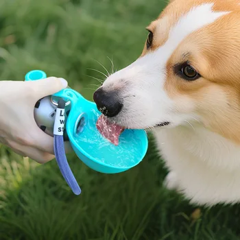 Hunde-Wasserflasche mit Napf für Katzen, 304 Edelstahl, tragbarer Outdoor-Trinkbecher für Haustiere, sicherer