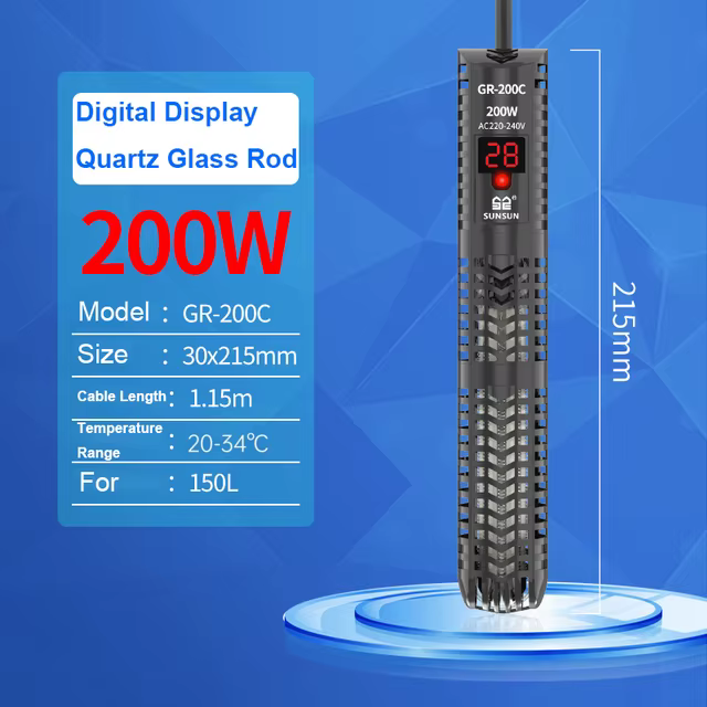 SUNSUN Aquarium Tauchheizung Aquarium Quarzglas LCD-Display 220 V Digitale Heizstab Konstante