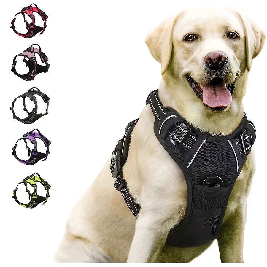 Kein ziehender Hundegeschirr-Frontclip, robuster, reflektierender, einfach zu bedienender Griff für das