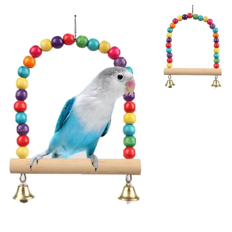 Haustierspielzeug Vogelschaukelspielzeug Papagei Holzschaukelständer Papageienspielzeug Vogelspielzeug