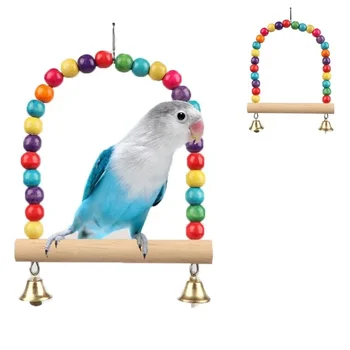 Haustierspielzeug Vogelschaukelspielzeug Papagei Holzschaukelständer Papageienspielzeug Vogelspielzeug