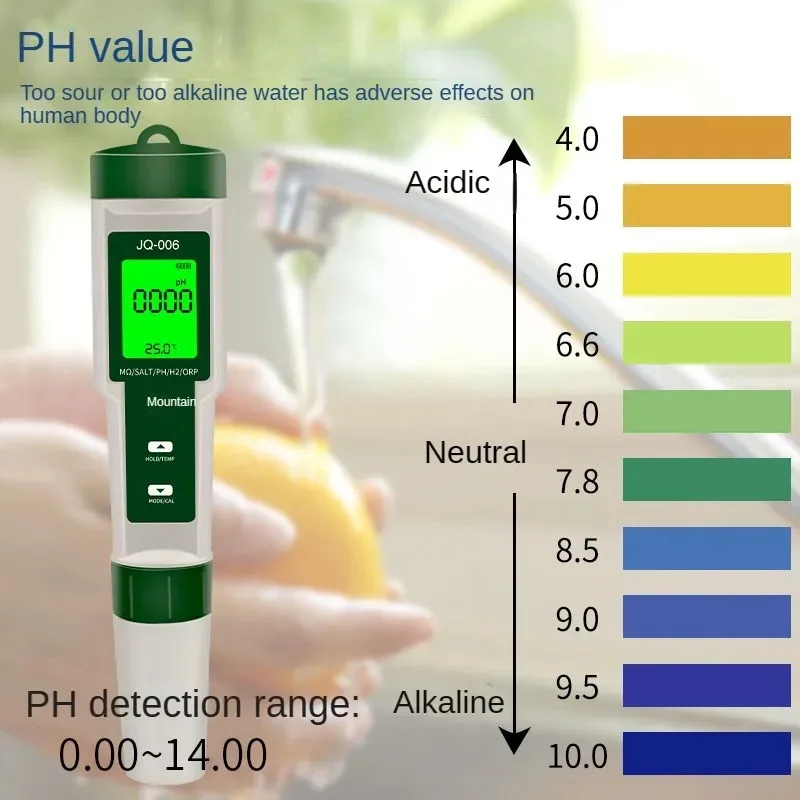 10-in-1-Wasserqualitätsmonitor PH/EC/TDS/ORP/H2/Fruchtbarkeit/Salzgeha – Bild 5