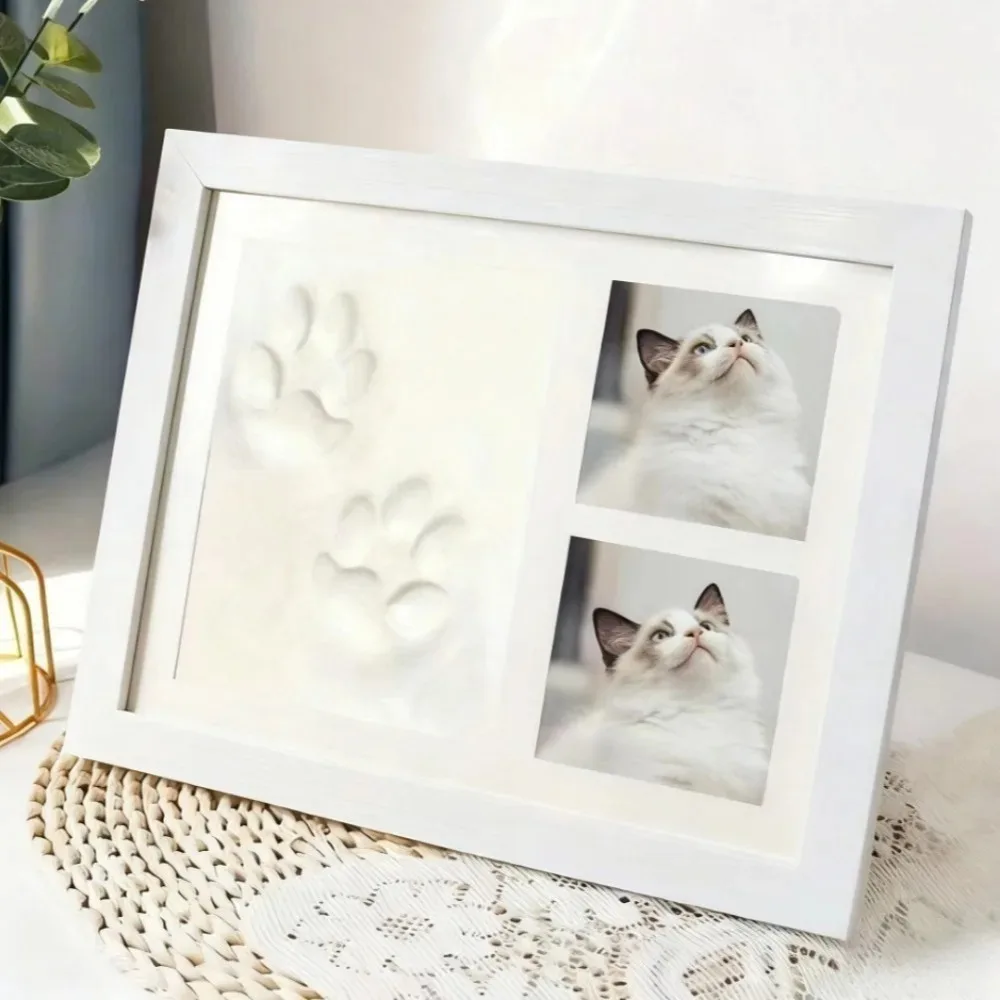 DIY Haustier-Pfotenabdruck-Gedenkset mit Tonform und Fotorahmen – Bild 4