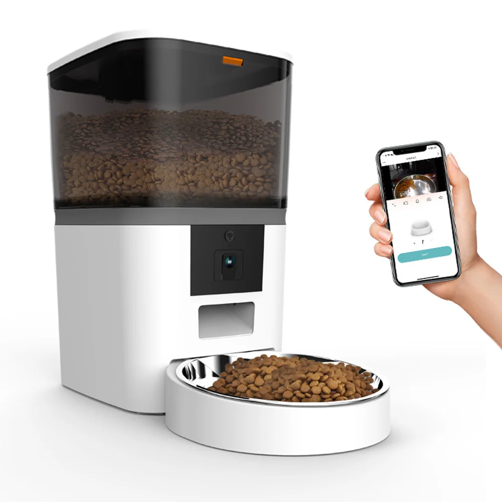 4L Automatischer Katzenfutterautomat, intelligenter Futterautomat für Katzen und kleine Hunde, Futterautomat