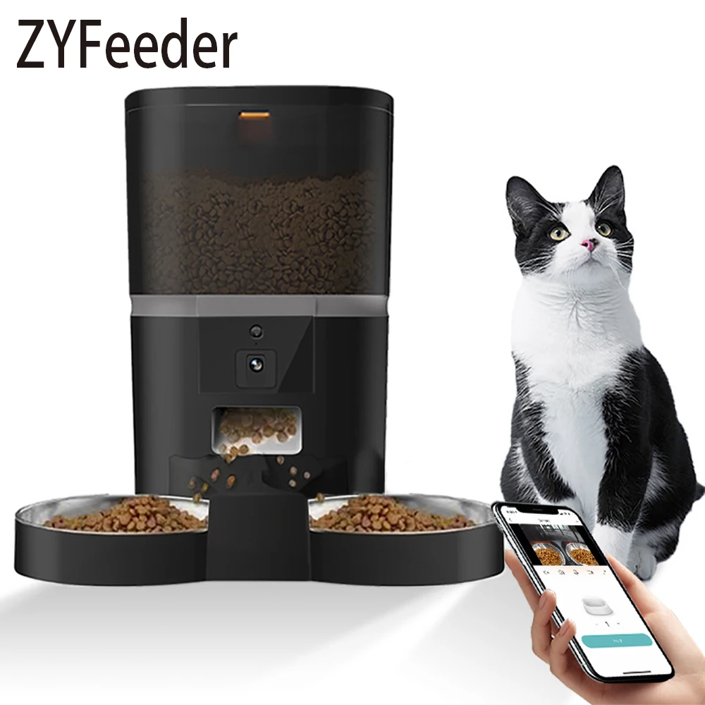 4L Automatischer Katzenfutterautomat, intelligenter Futterautomat für Katzen und kleine Hunde, Futterautomat