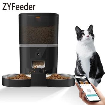 4L Automatischer Katzenfutterautomat, intelligenter Futterautomat für Katzen und kleine Hunde, Futterautomat