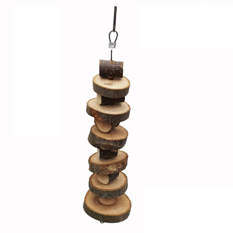 Einfaches Holz-Apfelholz-Kauspielzeug für Kaninchen, Kauspielzeug, Rundes Holz-Zahnputzseil, Kleines