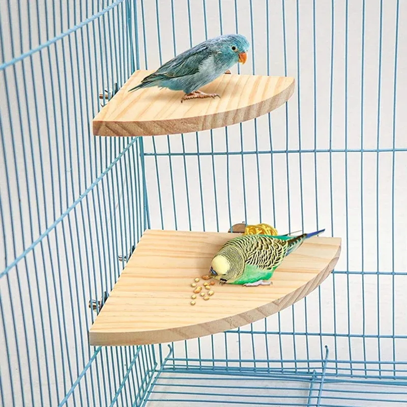 Papagei Vogel Holz Barsch Ständer Plattform Rechteck fächerförmige Regal Ständer Bord Sittich Hamster