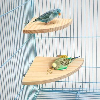 Papagei Vogel Holz Barsch Ständer Plattform Rechteck fächerförmige Regal Ständer Bord Sittich Hamster