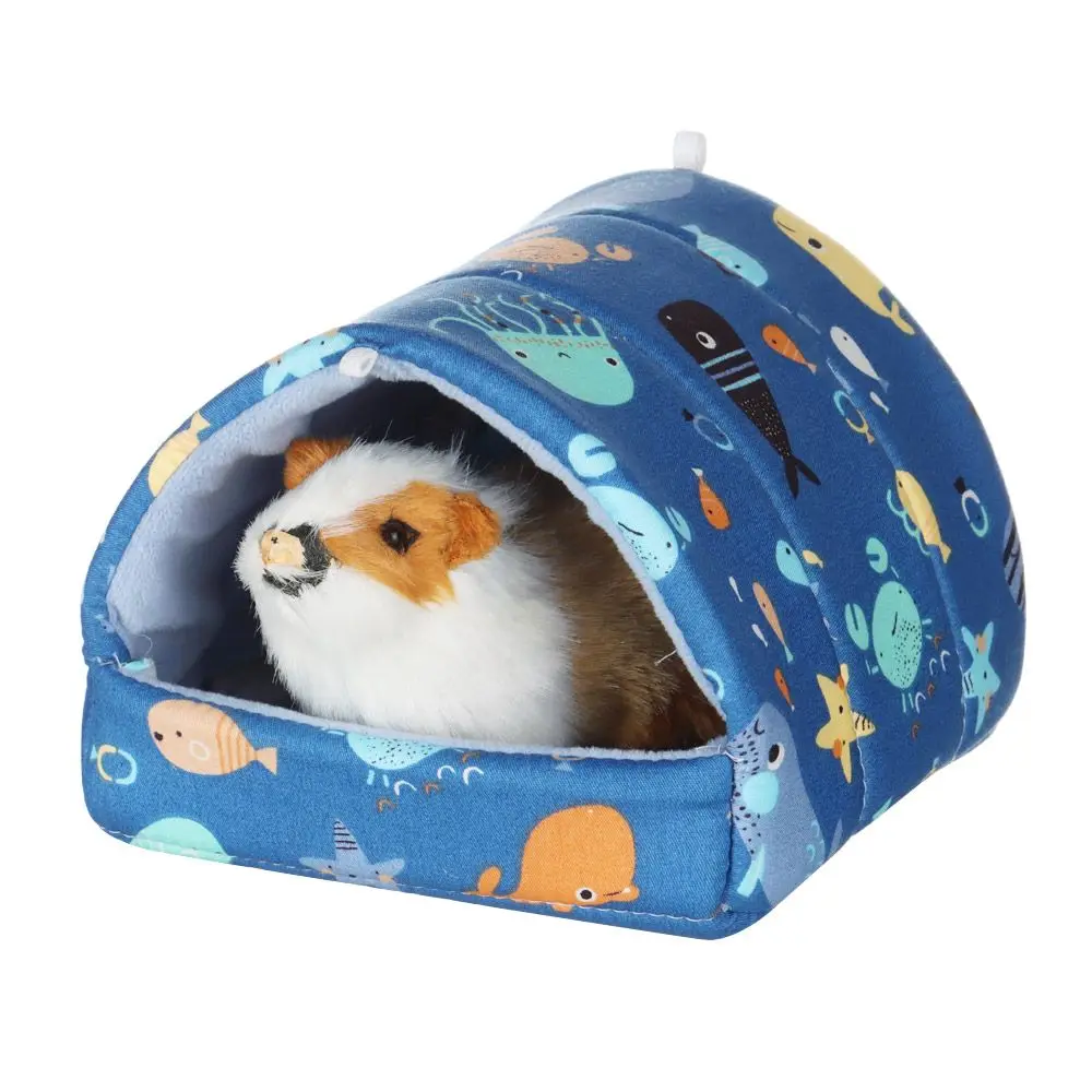 Weiches Kaninchen buntes Eichhörnchen Mini Käfig Winter Hamster Haus Meers chweinchen Nest Kleintier Schlaf