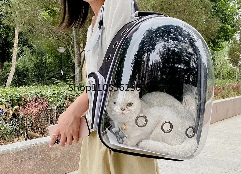 Haustier-Tragetasche für Katzen, Atmungsaktiver Transparenter Rucksack – Bild 5