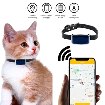 Haustier-Halsband mit Mini-GPS-Tracker, GSM-WLAN-LBS Anti-Verlust-Tracker, IP67 Wasserdichtes Ortungshalsband