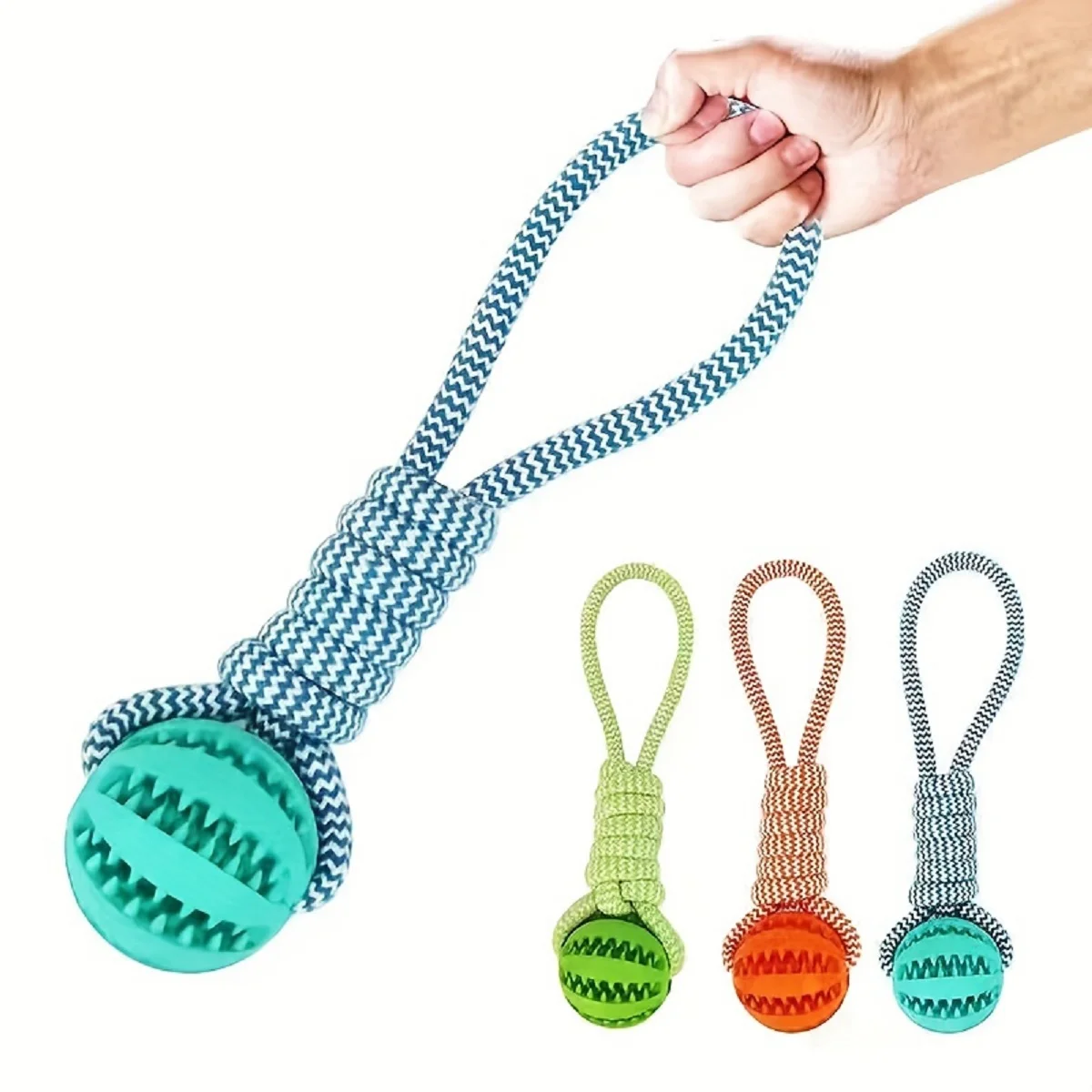 Hundespielzeug Bissresistentes Baumwollseil Handgehaltener Leckerli-Ball zur Zahnreinigung und zum Training