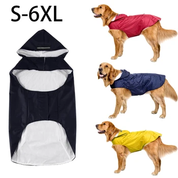 Reflektierender Hunde-Regenmantel, wasserdichte Hundekleidung für kleine große Hunde, Regenmantel, Golden