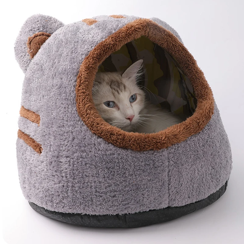Winter-Tiefschlaf-Komfort-Katzenbett: Niedliches Bärenkopf-Nest – Bild 5