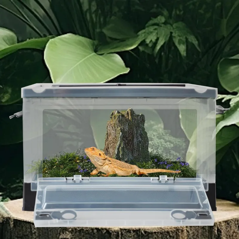Plastik-Reptilien-Fütterungsbox Reptilien-Zuchtgehege Käfige Tragbarer – Bild 6