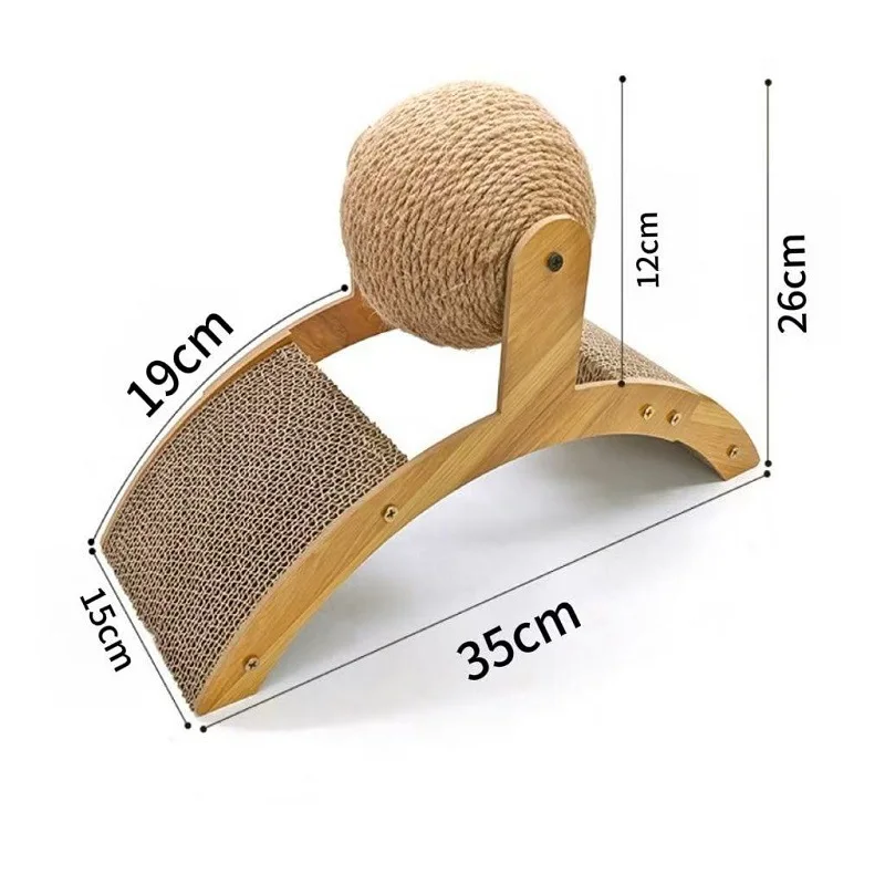 2-in-1 Katzenkratzball aus Holz, Sisal-Kratzbrett, langlebiges – Bild 6