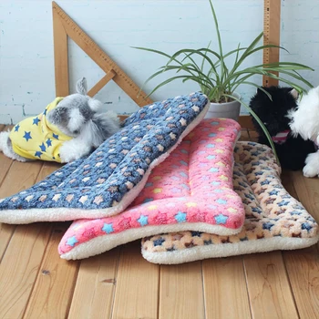 Hundebett, Verdickte Hundematte, Weiche Fleece-Unterlage für Haustiere und Katzen, Waschbare Decke