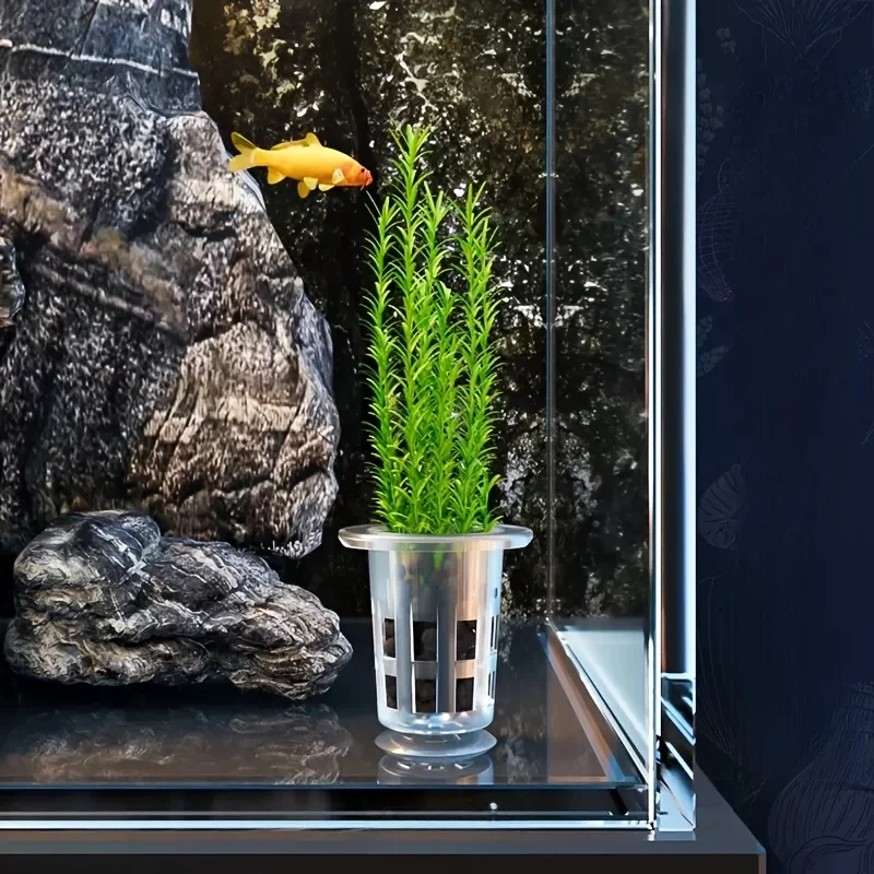 Transparente Kunststoff-Aquarium-Pflanzbecher mit Saugfuß (5 Stück) – Bild 5