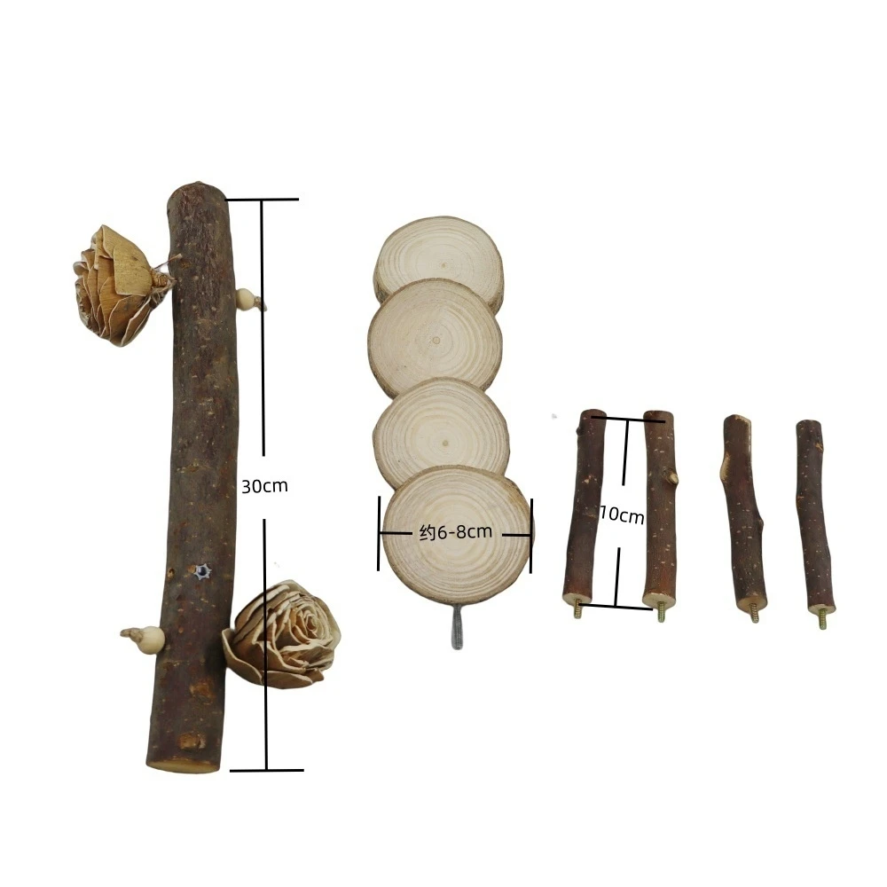 Naturholz-Papageienstange, Vogelkäfigständer, Krallen – Bild 4