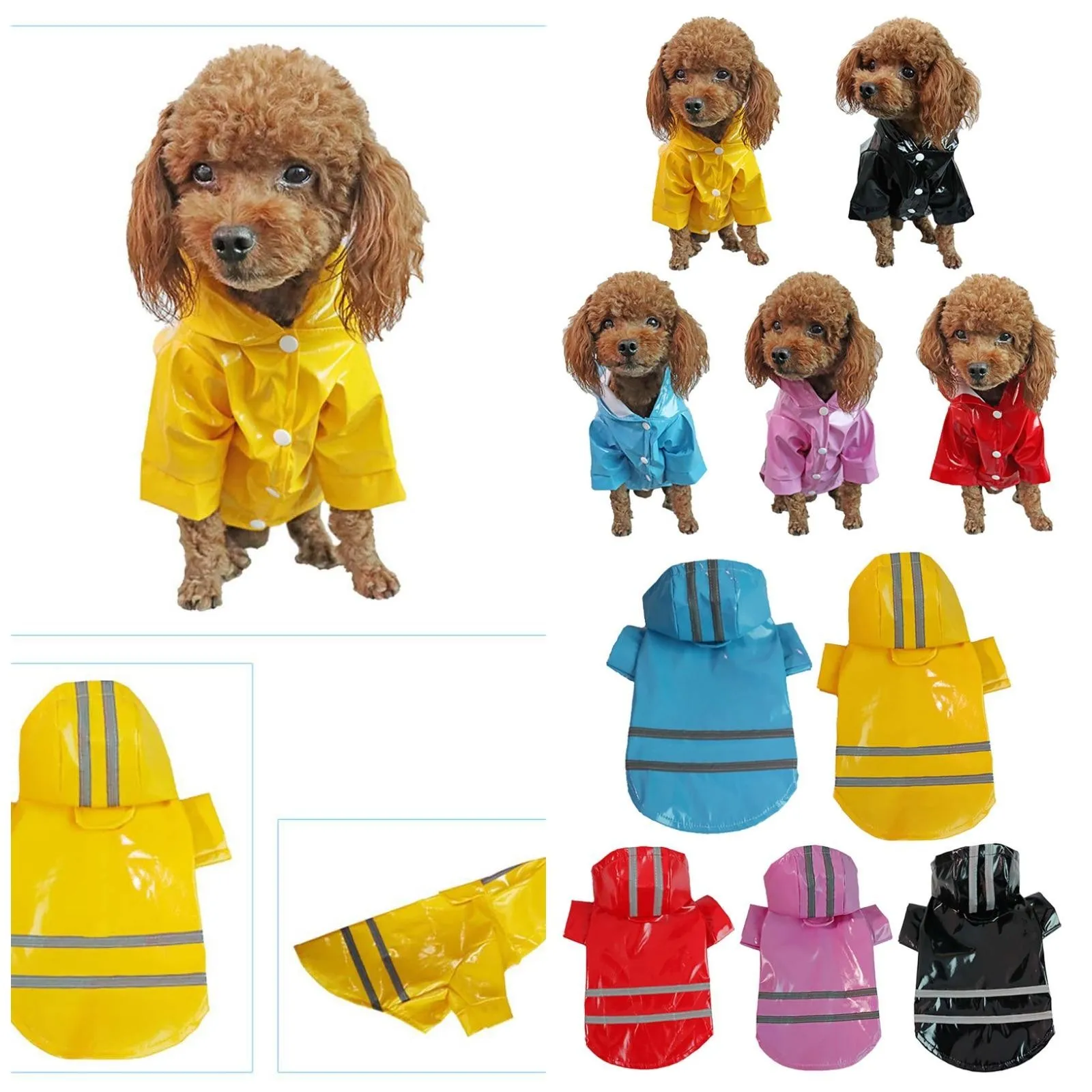 Hunde-Regenmantel, reflektierend, wasserdicht, schneesicher, Haustiermantel für kleine Welpen, Katzen