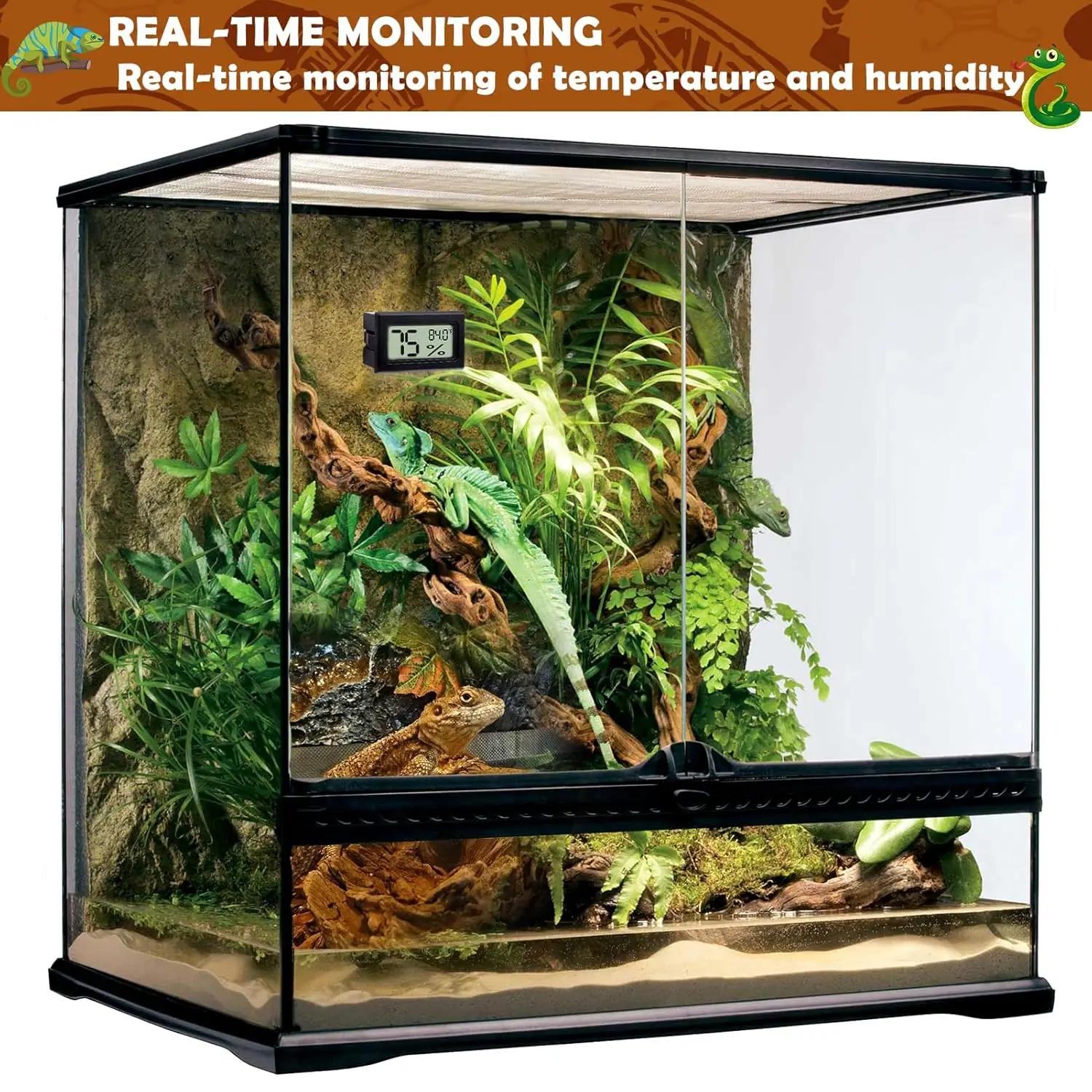2er-Pack 2-in-1 Thermometer & Hygrometer für Reptilien – Bild 5