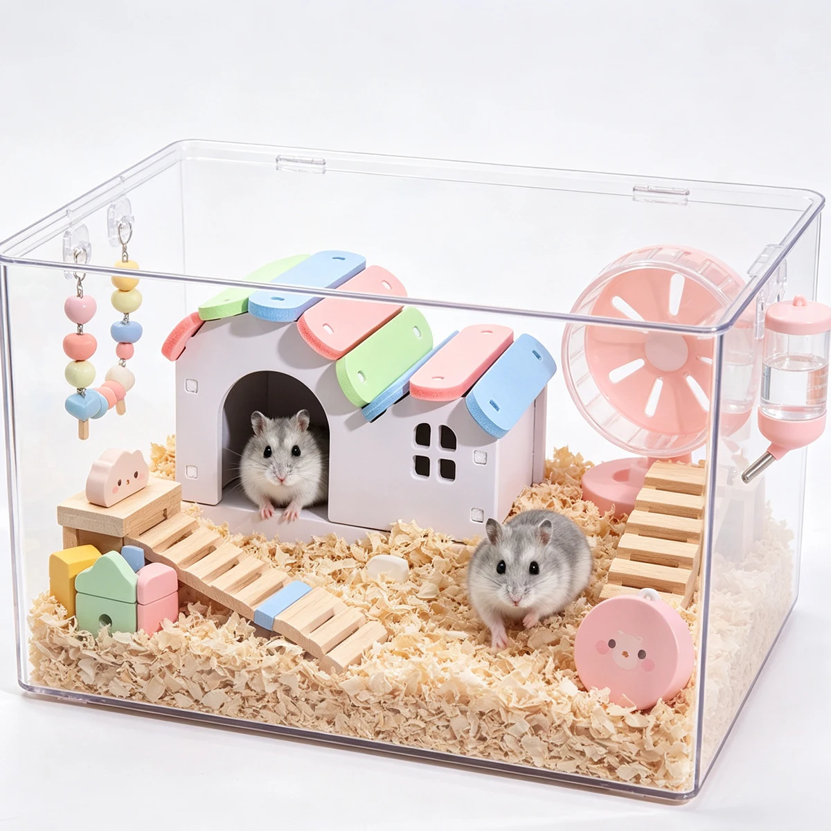 Hamsterhaus Häuser für Hamster Ratten Zubehör Meerschweinchen-Hütte – Bild 2