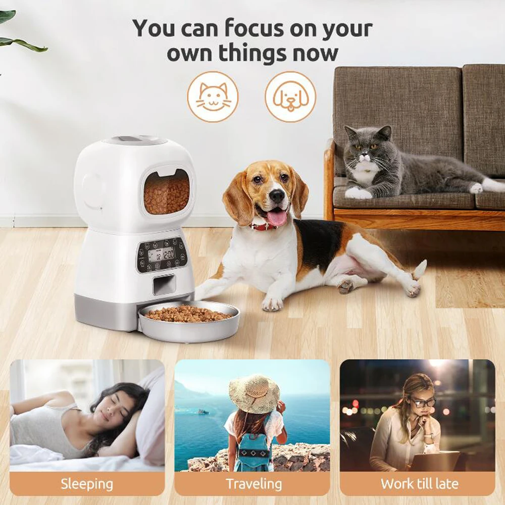 3,5 l automatischer Futterspender für Haustiere für Katzen, WiFi – Bild 6