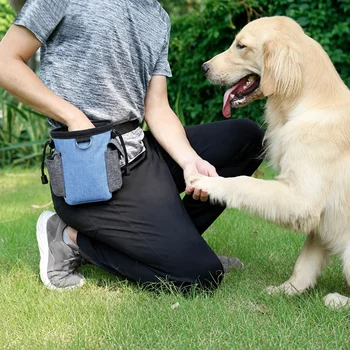Wasserdichte Hundeleckerli-Tasche mit Kotbeutelspender Verstellbarer Gürtel Haustier-Trainingstasche