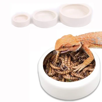 Futternapf für Reptilienwasser, Anti-Flucht-Keramik-Futternapf für Eidechse, Einsiedler, Gecko, Chamäleon