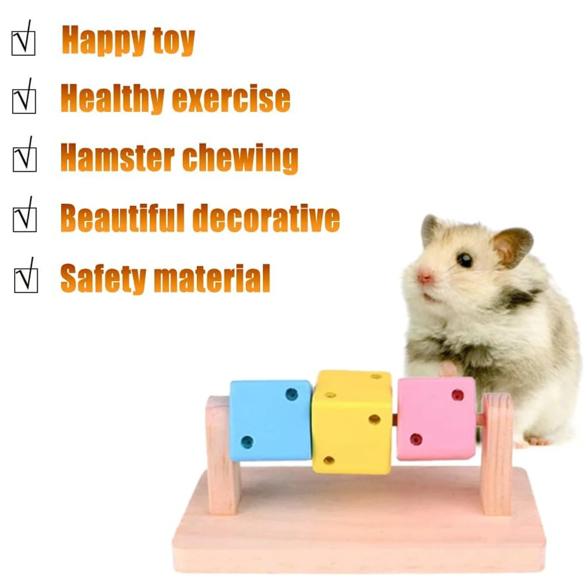 Lustiges Holz-Rubik's-Würfel-Kauspielzeug Hamster-Zubehör – Bild 5
