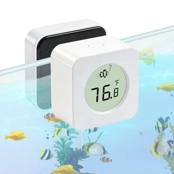 Nano Aquarium Magnetischer Algenschaber, Eingebautes Hochpräzises Digitales Aquarium-Thermometer, 2-in-1