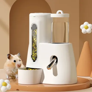 Hamster-Wasserspender, kleiner Tier-Automatikspender, Trinkwasserflasche, Schüsseln, Schüssel