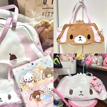 Hunde-Einkaufstasche, japanische niedliche Cartoon-Handtasche, bedruckt, PU-Reißverschluss, süßes Kaninchen