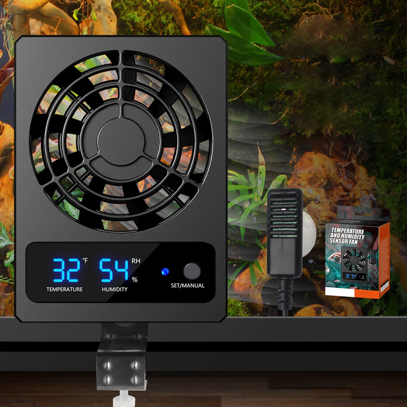 Temperaturregelungsventilator für Reptilien, Amphibien mit automatischem Schalter, verfügbar