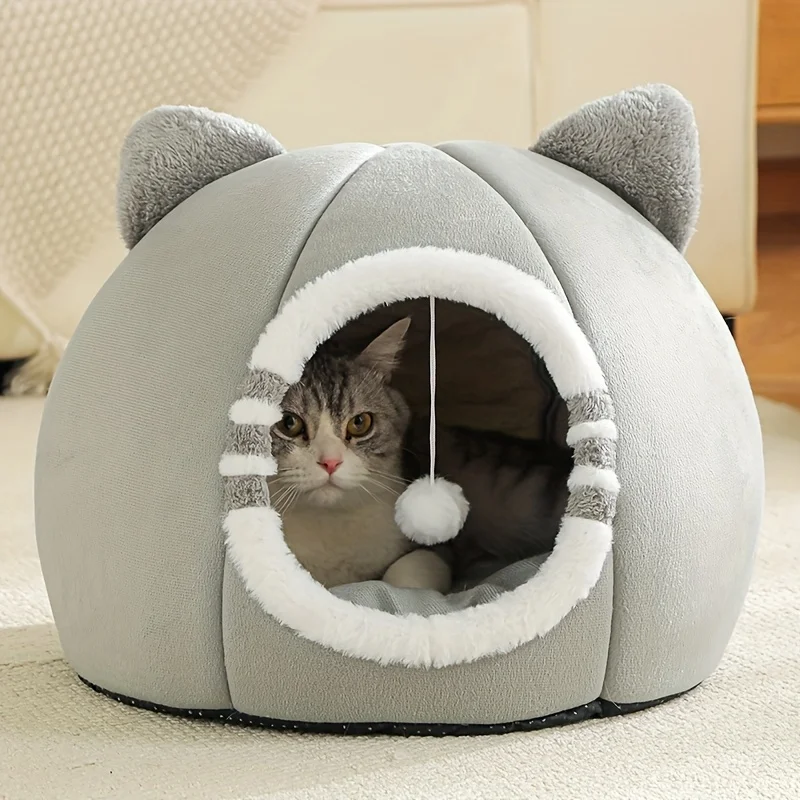 Tiefschlaf-Katzenhöhle mit weicher Matte für Katzen, Haustierprodukte, Tasche, Sofa, Haustierhaus, Hundekorb