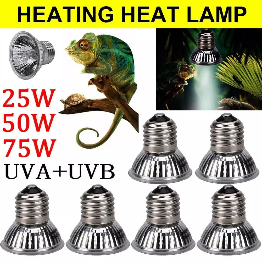 25/50/75 W UVA + UVB Reptilienlampe Schildkröte Sonnenbringen UV-Glühbirnen Heizlicht Vollspektrum Sonnenlampe