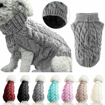 Warmer Haustierpullover, Winter-Hundekleidung für kleine und mittelgroße Hunde, gestrickter Welpen