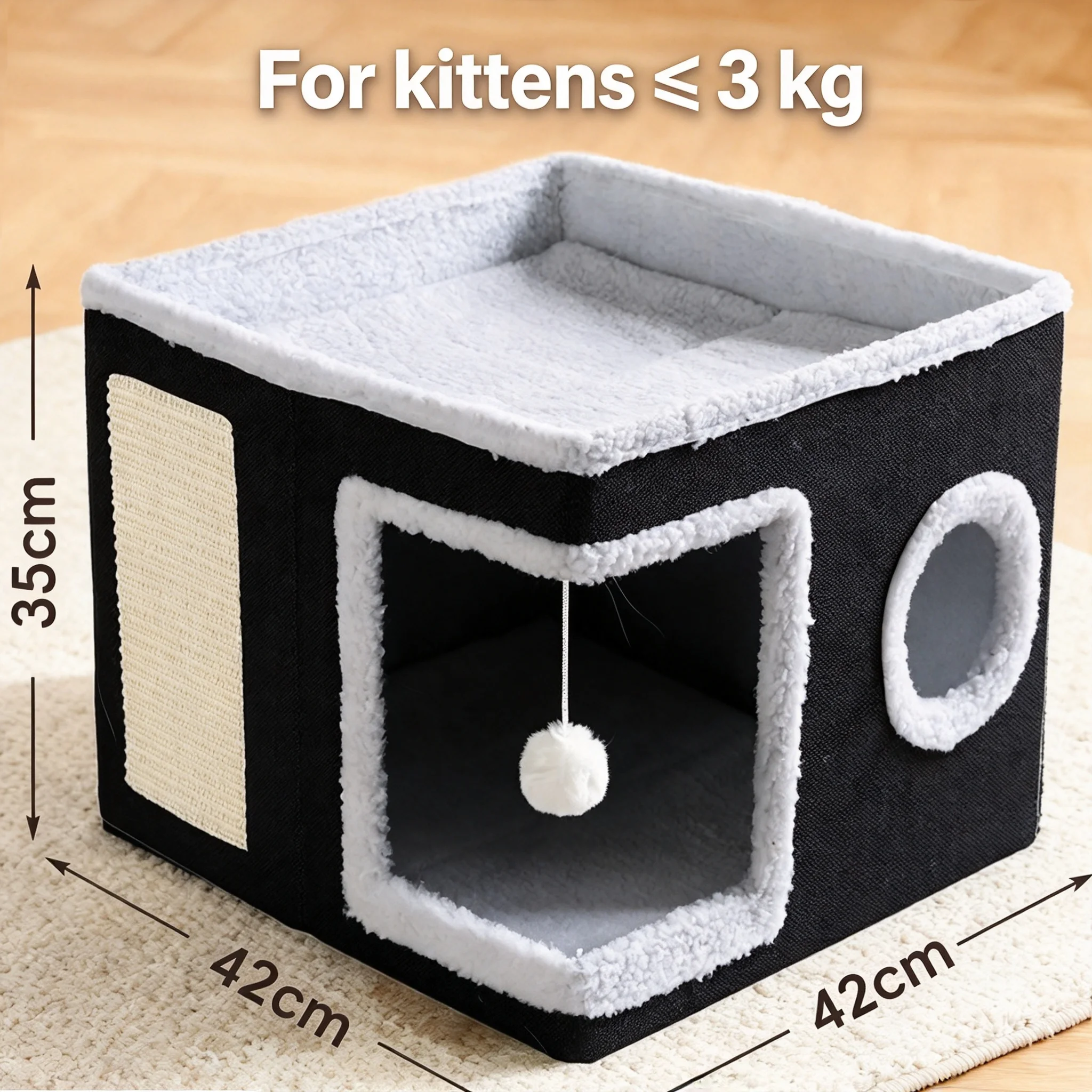Katzenbetten für Hauskatzen, große Katzenhöhle, Katzenhaus – Bild 4
