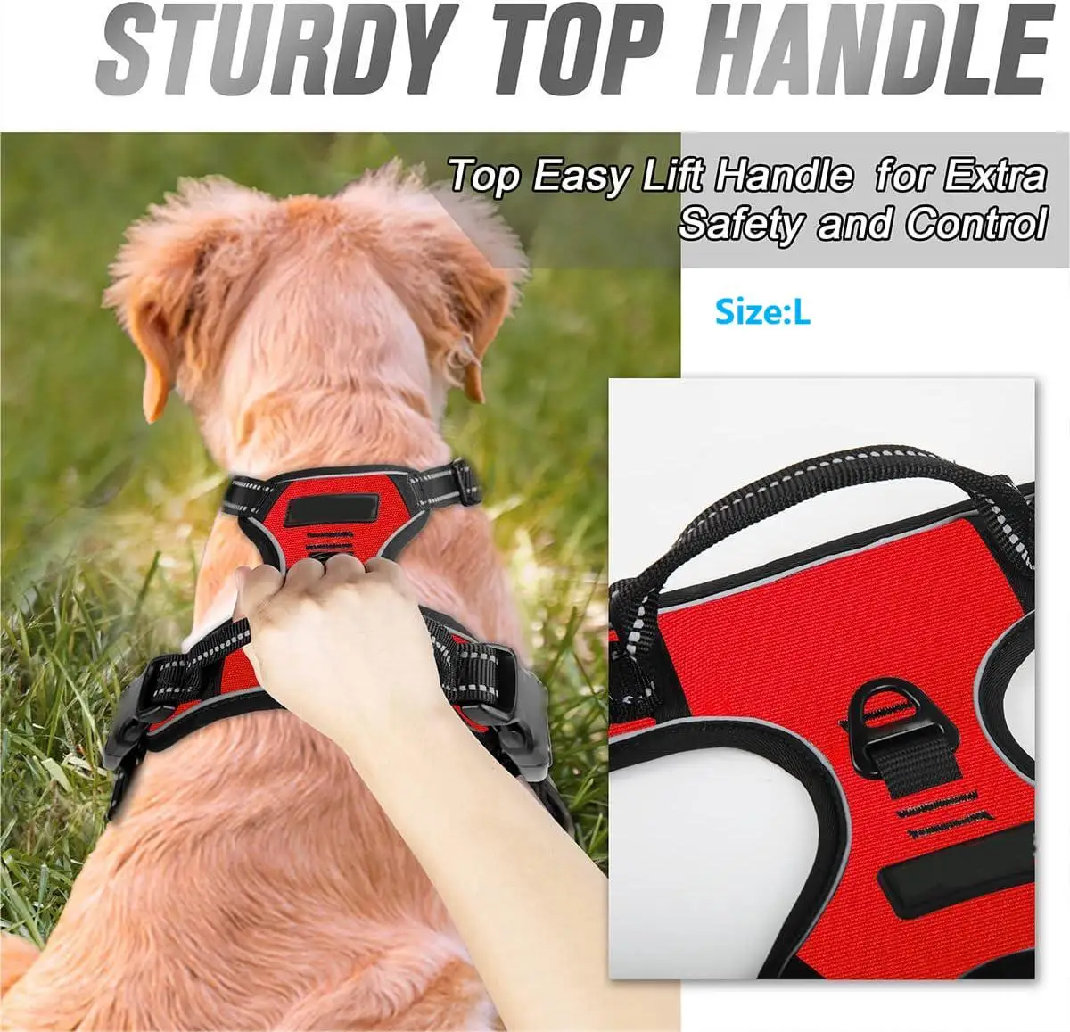 Kein ziehender Hundegeschirr-Frontclip, robuster, reflektierender – Bild 5