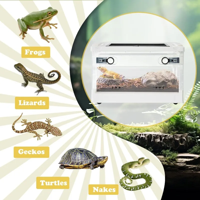 Plastik-Reptilien-Fütterungsbox Reptilien-Zuchtgehege Käfige Tragbarer – Bild 5