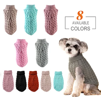 Hundepullover für kleine Hunde, Winter, warme Hundekleidung, Rollkragenpullover, gestrickt, Haustierkleidung