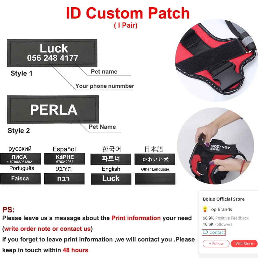 Personalisiertes Hundegeschirr, kein Ziehen, reflektierend – Bild 4