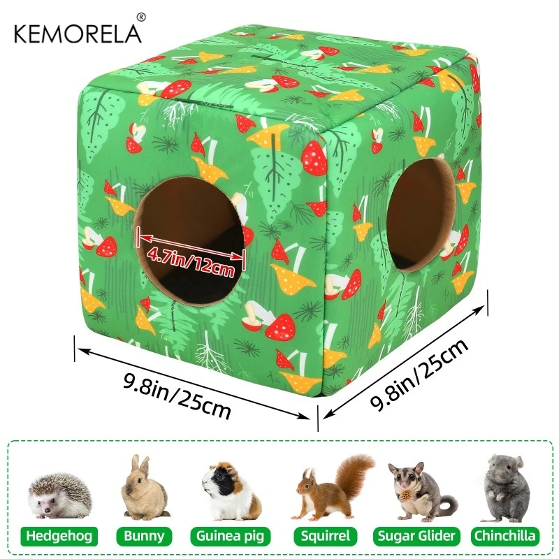 KEMORELA Kleintierbetten Meerschweinchen-Versteck Waschbares Hasenhaus – Bild 6