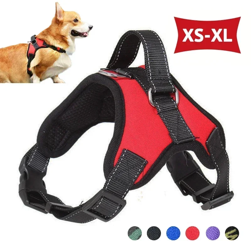 Sattel-Hundegeschirr, reflektierend, verstellbar, Haustiergeschirr, kein Ziehen, Gehen, Training, für kleine