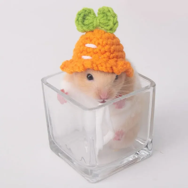 Handgemachte Strick mütze Hamster niedliche Kopf bedeckung Chipmunk – Bild 5