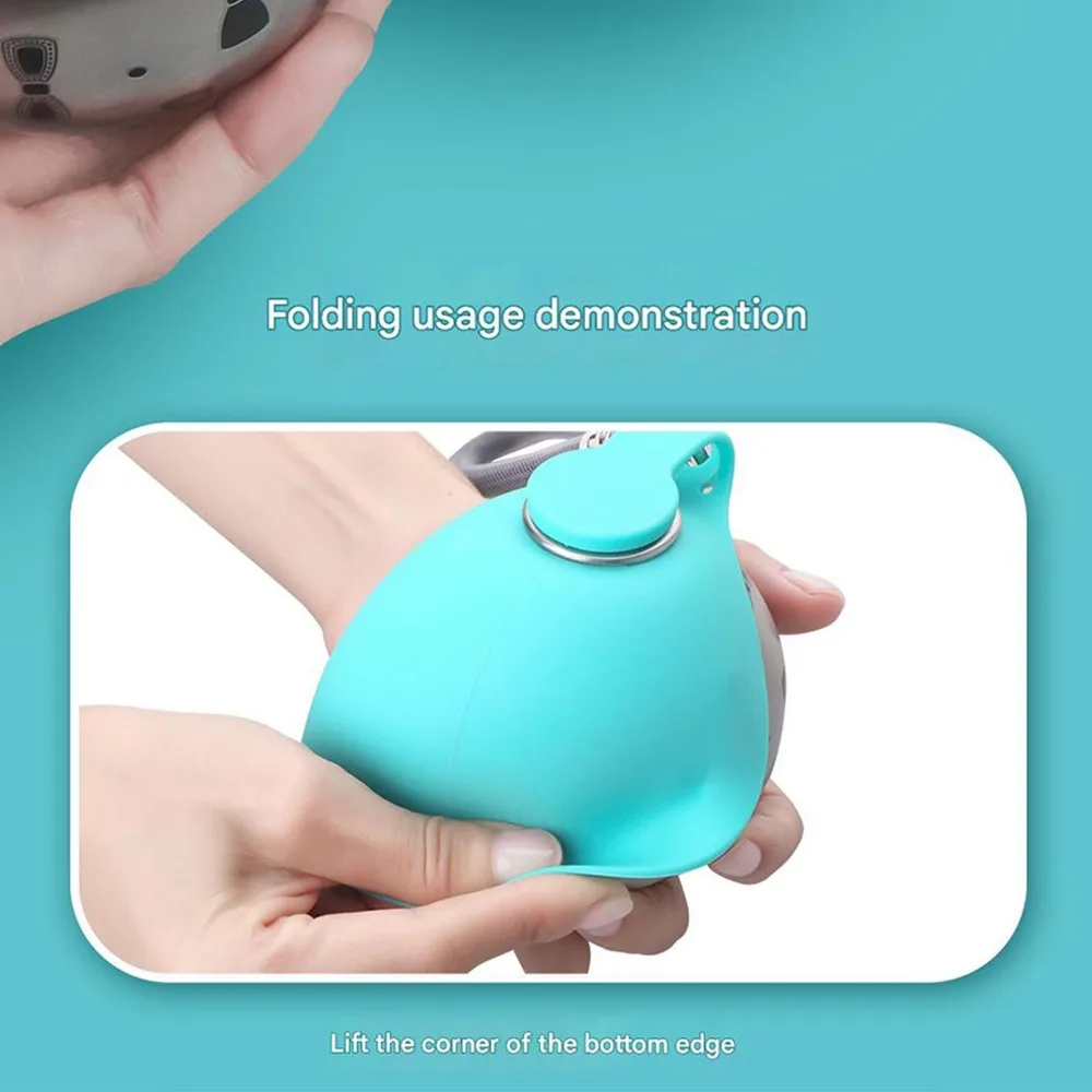 Hunde-Wasserflasche mit Abnehmbarer Silikon-Schüssel, 285ml – Bild 4