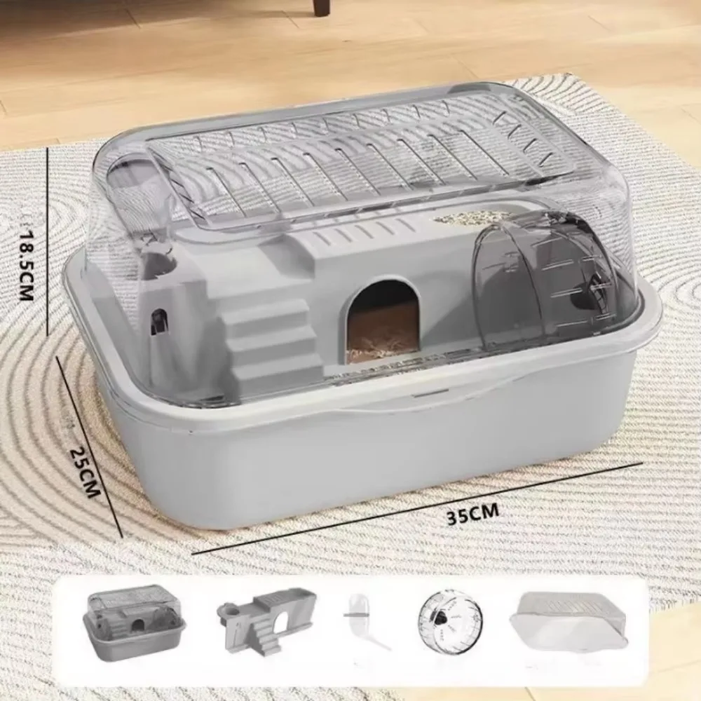 Deluxe-Hamsterkäfig aus Acryl, großer Raum, goldenes Hamsterhaus – Bild 3